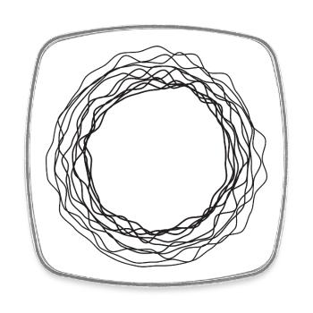 Art circulaire en couronne de laurier emmêlé - Magnet carré - blanc - Devant