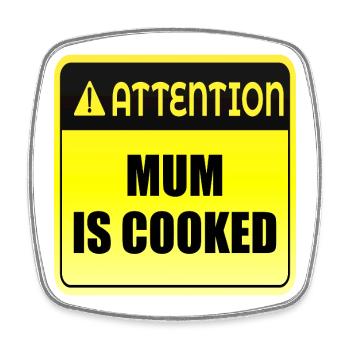 Mum Mood - Viereckiger Kühlschrankmagnet - Weiß - Vorne