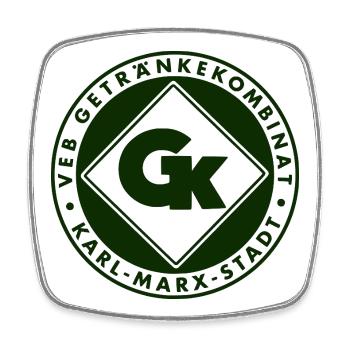 VEB_Getraenkekombinat_Karl-Marx-Stadt-_gruen - Viereckiger Kühlschrankmagnet - Weiß - Vorne
