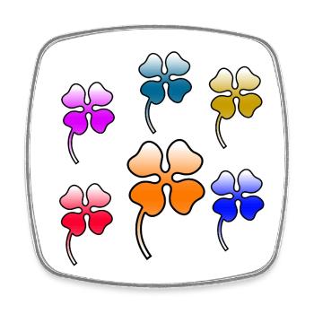 Fleur - Magnet carré - blanc - Devant