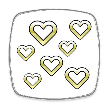 Hearts - Square fridge magnet - white - Front
