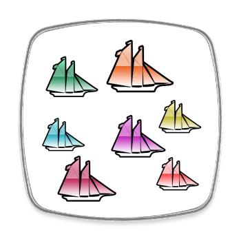 Voile - Magnet carré - blanc - Devant