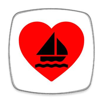 Sail - Square fridge magnet - white - Front