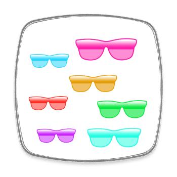Sunglasses - Square fridge magnet - white - Front