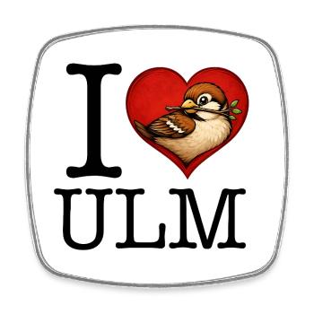 Ulm Motif 6 Ulmer Spatz I Love Ulm Design - Square fridge magnet - white - Front