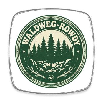 Waldweg-Rowdy: Vintage Outdoor-Motiv - Viereckiger Kühlschrankmagnet - Weiß - Vorne