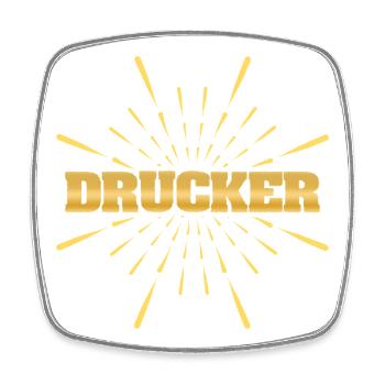 Drucker als Beruf - Viereckiger Kühlschrankmagnet - Weiß - Vorne