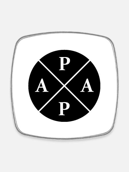 Dad Baby Father Father's Day Gift - Square fridge magnet - white
