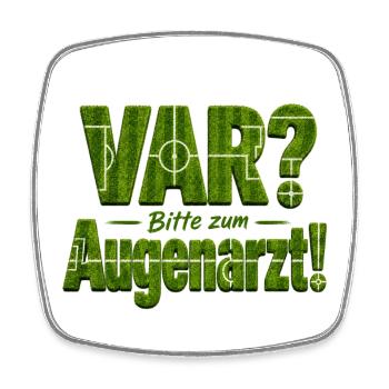 VAR? Bitte zum Augenarzt! - Viereckiger Kühlschrankmagnet - Weiß - Vorne