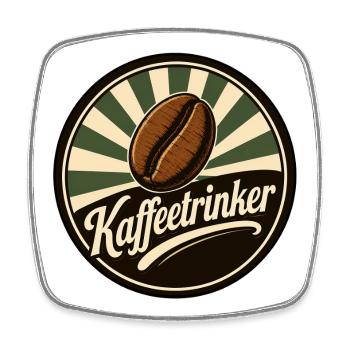 Kaffeetrinker klassisch - Viereckiger Kühlschrankmagnet - Weiß - Vorne