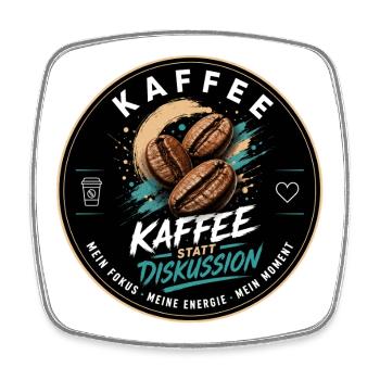 Kaffee Diskussion - modern - Viereckiger Kühlschrankmagnet - Weiß - Vorne