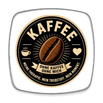 Kaffee Therapie - Viereckiger Kühlschrankmagnet - Weiß - Vorne