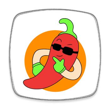 Kühle Chilischoten - Viereckiger Kühlschrankmagnet - Weiß - Vorne