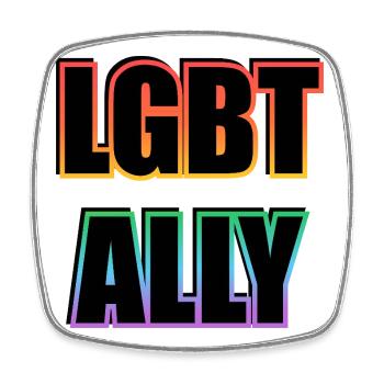 La fierté alliée LGBTQ - Magnet carré - blanc - Devant