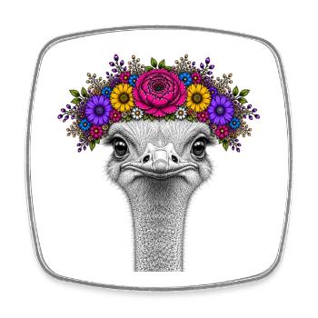 Strauß mit buntem Blumenkranz - Viereckiger Kühlschrankmagnet - Weiß - Vorne