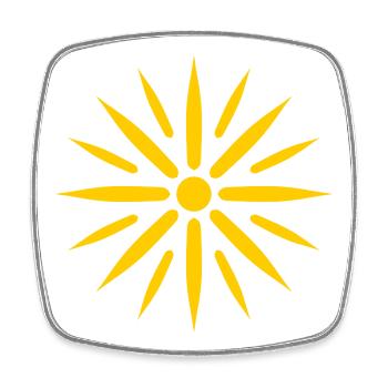 Strahlende Goldene Sonne - Viereckiger Kühlschrankmagnet - Weiß - Vorne