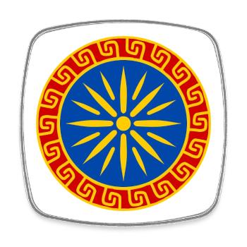 Mediterranean Blue Sun - Square fridge magnet - white - Front