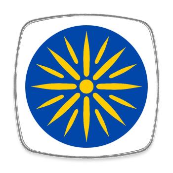 Blaue Sonne in Strahlen - Viereckiger Kühlschrankmagnet - Weiß - Vorne