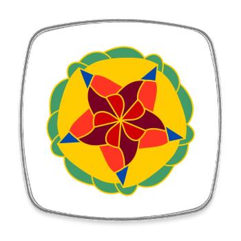 Geometrisch Helles Mandala - Viereckiger Kühlschrankmagnet - Weiß - Vorne