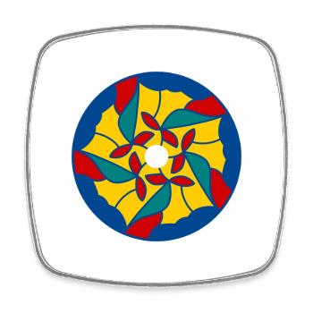 Mandalas farbige Glasblütenblätter - Viereckiger Kühlschrankmagnet - Weiß - Vorne