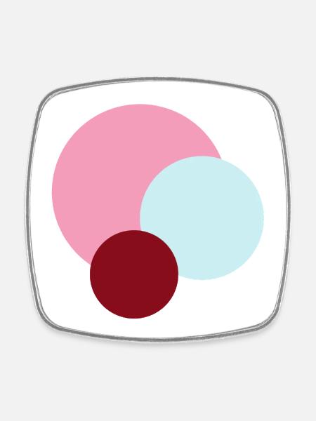 Planets in Pink Universe - Square fridge magnet - white