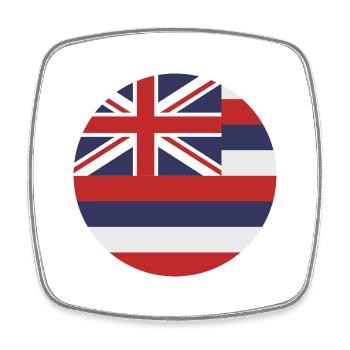 Hawaii state - Square fridge magnet - white - Front
