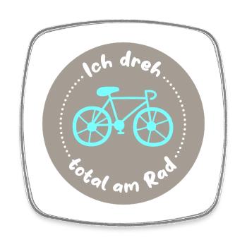 Fahrrad Kreis Rad drehen radeln Rennrad cool Quote - Viereckiger Kühlschrankmagnet - Weiß - Vorne