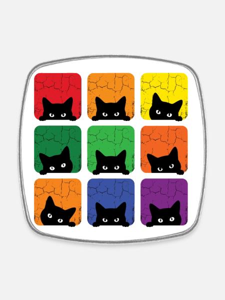 LGBT-Pride-Monat – Love is Love Cats - Viereckiger Kühlschrankmagnet - Weiß