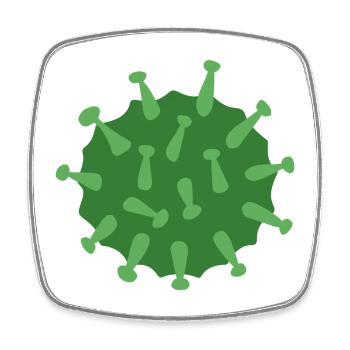 Virus Green - Viereckiger Kühlschrankmagnet - Weiß - Vorne