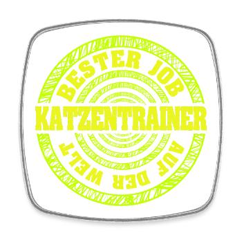 Katzentrainer - Viereckiger Kühlschrankmagnet - Weiß - Vorne