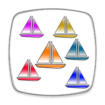 Voile - Magnet carré - blanc - Devant