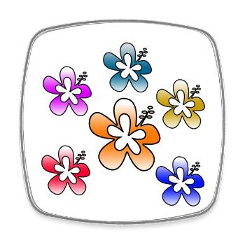 Blumen - Viereckiger Kühlschrankmagnet - Weiß - Vorne