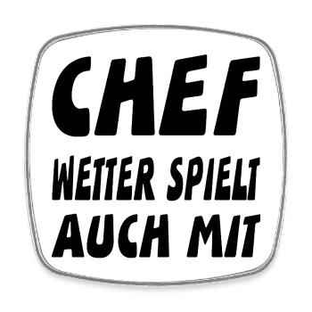 Chef - Viereckiger Kühlschrankmagnet - Weiß - Vorne