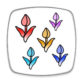 Fleur - Magnet carré - blanc - Devant