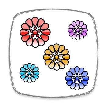 Fleur - Magnet carré - blanc - Devant