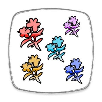 Fleur - Magnet carré - blanc - Devant