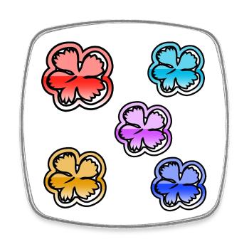 Fleur - Magnet carré - blanc - Devant
