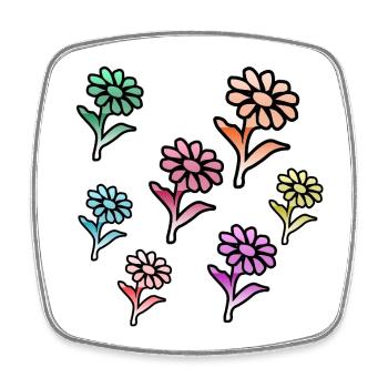 Fleur - Magnet carré - blanc - Devant