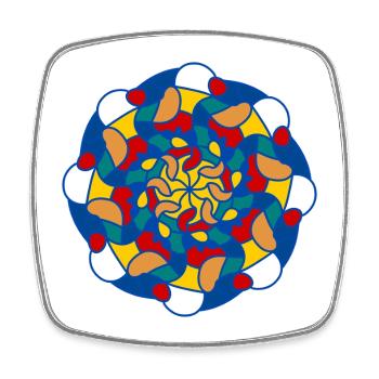 Helles Kaleidoskop-Mandala - Viereckiger Kühlschrankmagnet - Weiß - Vorne