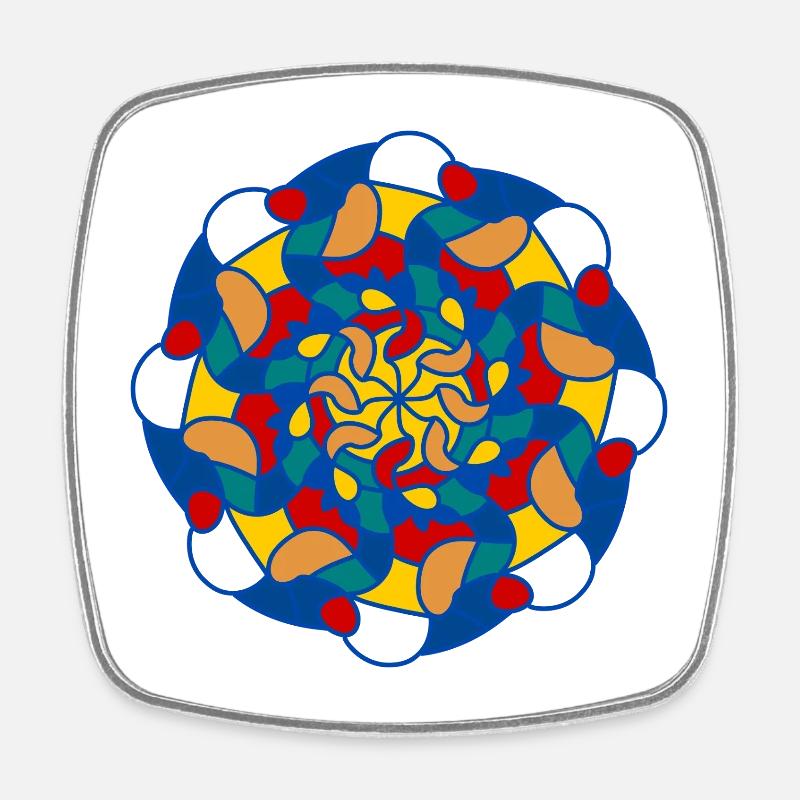 Mandala éclatant kaleidoscope - Magnet carré - blanc