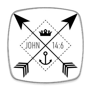 Sign John14:6 - Square fridge magnet - white - Front