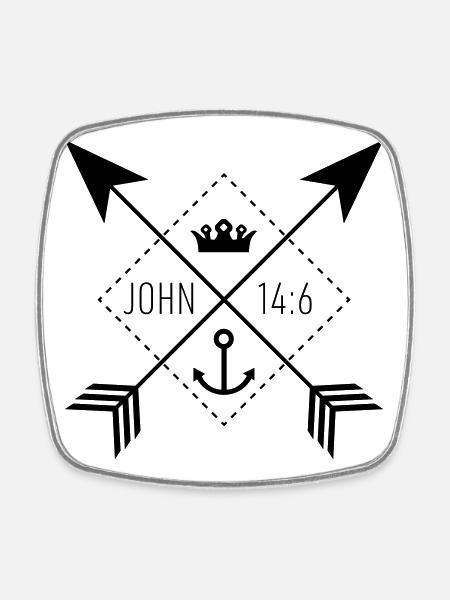 Sign John14:6 - Square fridge magnet - white