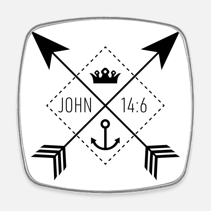 Sign John14:6 - Viereckiger Kühlschrankmagnet - Weiß