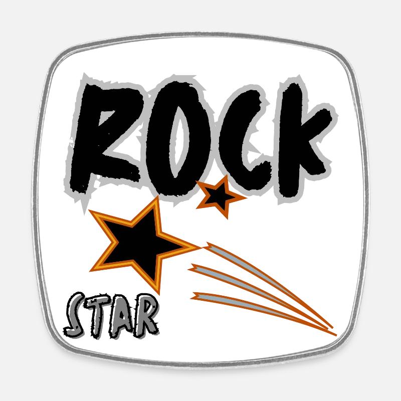 Rock Star - Square fridge magnet - white
