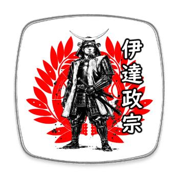 Date Masamune, le Dragon Borgne - Magnet carré - blanc - Devant