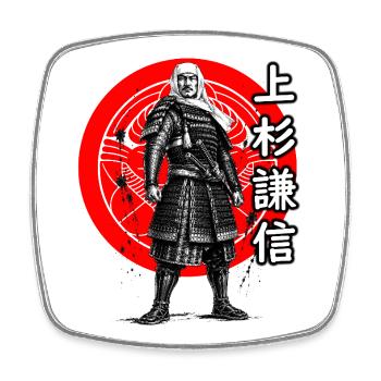 Uesugi Kenshin, der Drache von Echigo - Viereckiger Kühlschrankmagnet - Weiß - Vorne