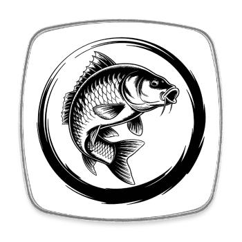 Carp fishing - Square fridge magnet - white - Front