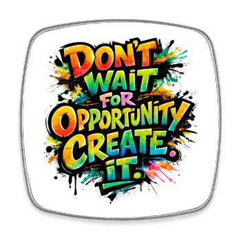 Don-t_wait_ - Square fridge magnet - white - Front