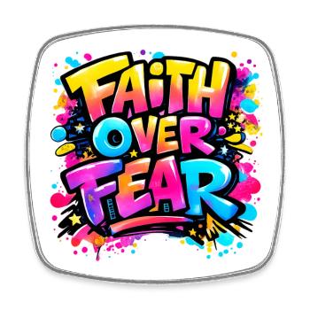 Faith_over_Fear - Viereckiger Kühlschrankmagnet - Weiß - Vorne