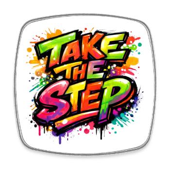 Take_the_Step - Square fridge magnet - white - Front